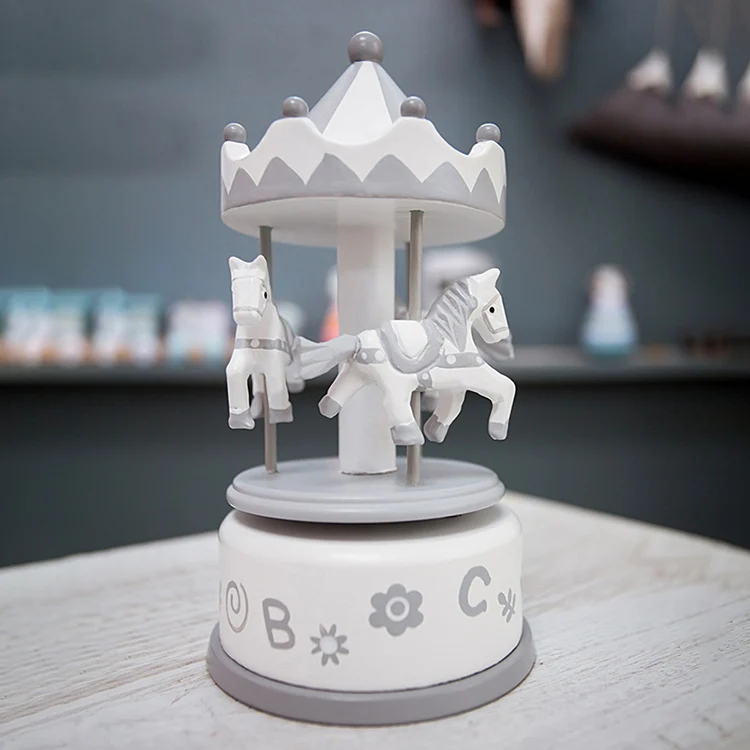 custom song vintage wooden carousel music box quality educational toy for children