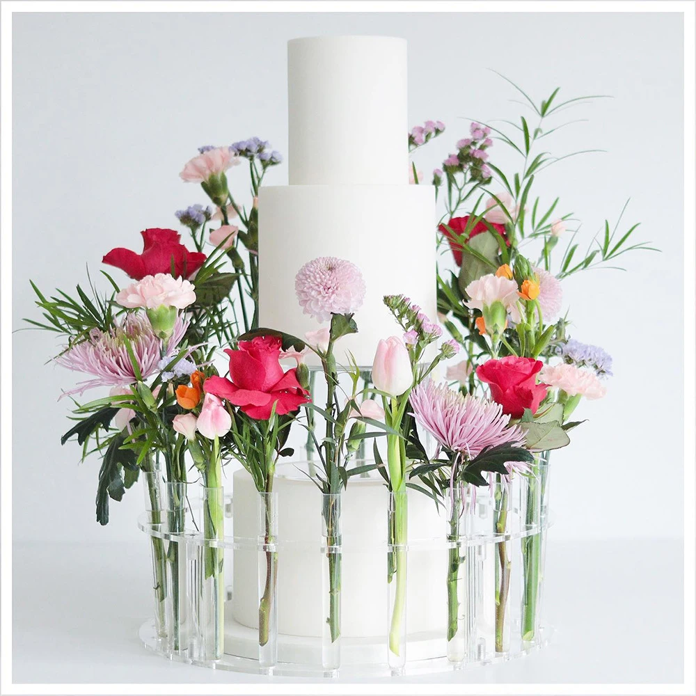 Gaojian Hot Selling Custom Wedding Acrylic Square Dessert Flower Stand Cake Stand For Wedding  Party Decorations