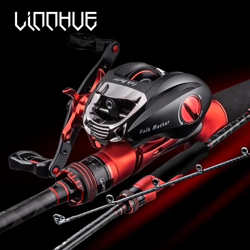 LINNHUE BT2000 Baitcasting Reel 8kg Max Drag Casting Reel Fishing Bright Color SFS Double Brake System Baitcast Fishing ReelS