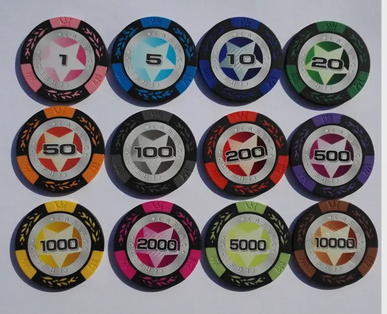 Wholesale Custom Cheap Printing solid colored Poker Chips High Quality ace Casino Chips