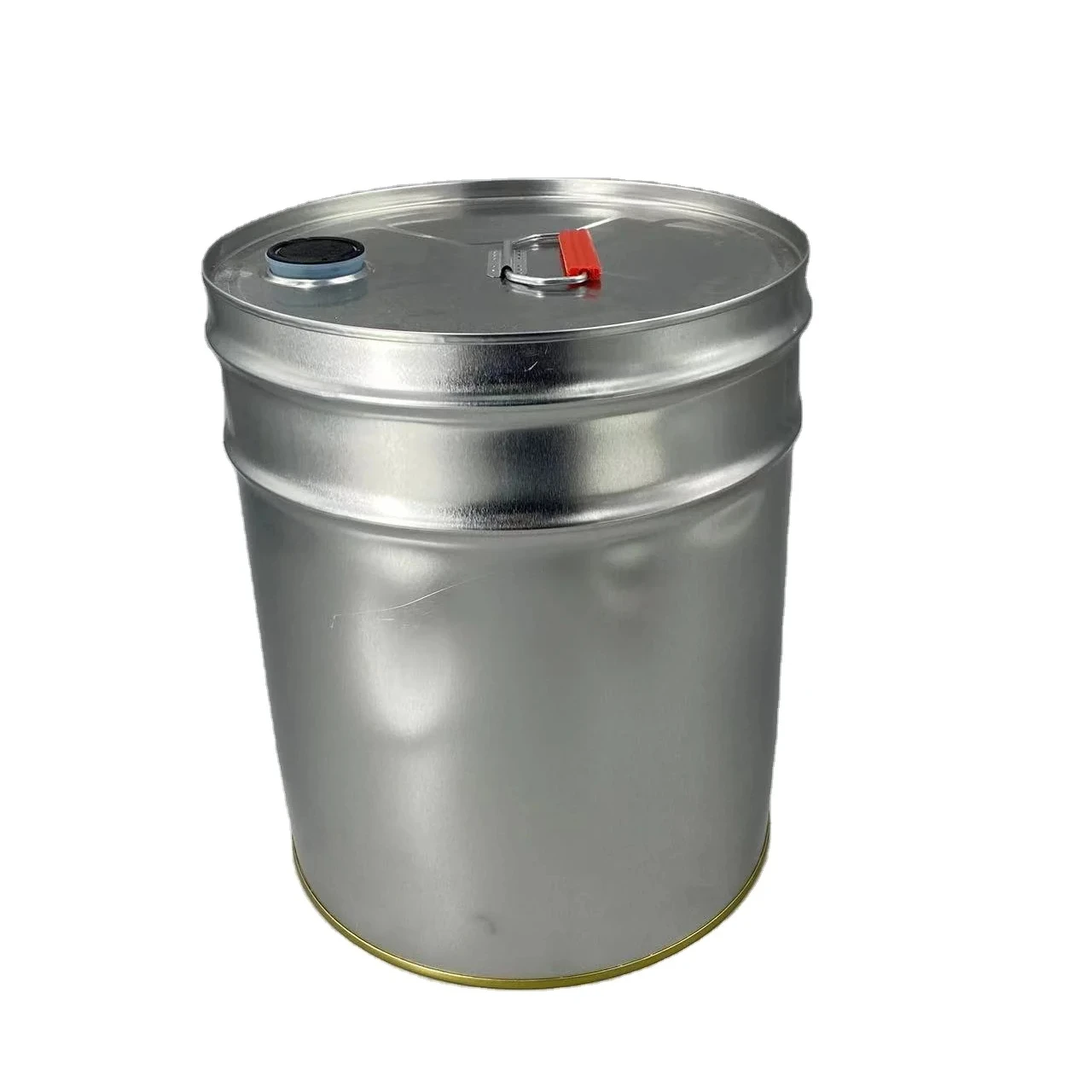 15 L-20L Closed  Round Tin pail Metal Paint Bucket Metal Tinplate Chemical Pail With Spout And Metal Lifting Handle