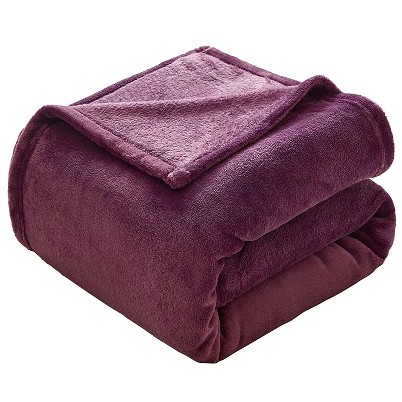 Factory Direct solid color thickened flannel coral fleece Four Seasons blanket custom color gift blanket