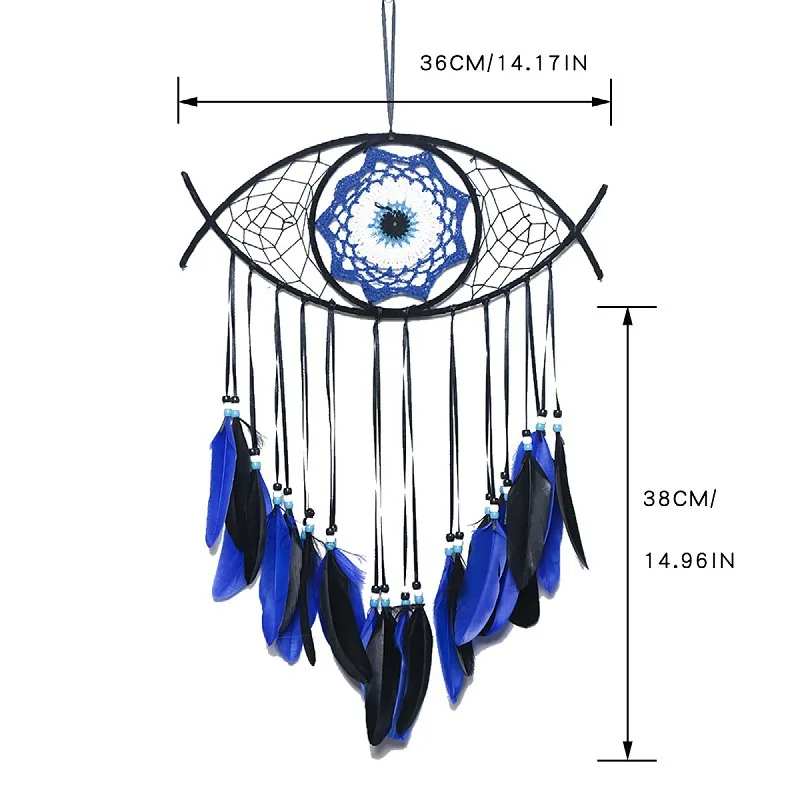 Wall Craft Decorative Handmade Ornaments Evil Eye Dream Catcher Home Decor Wall Hanging Feather Dream Catcher