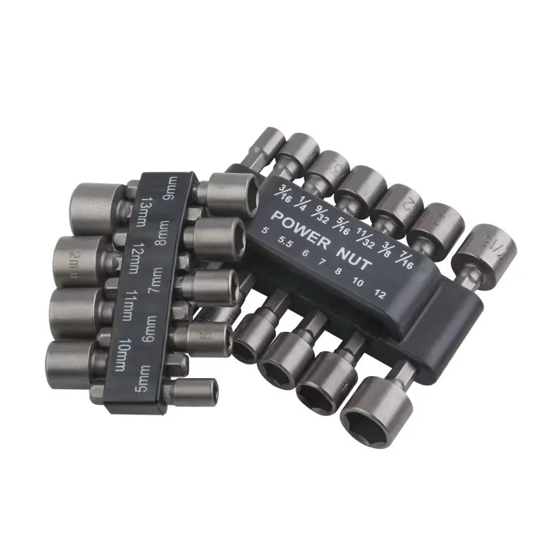9/14Pcs 5-12mm Hex Socket Screw Sleeve Nozzles Nut 1/4in Hexagonal Nut Driver Drill Adapter Screwdriver Set Bits Sets Tools