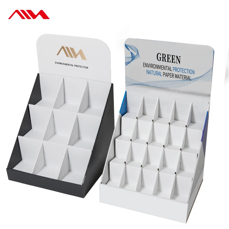 Custom Cardboard Tabletop Countertop Cosmetic Makeup Lash Product Display Boxes Paper Lipstick Skin Care Eyelash Display Box