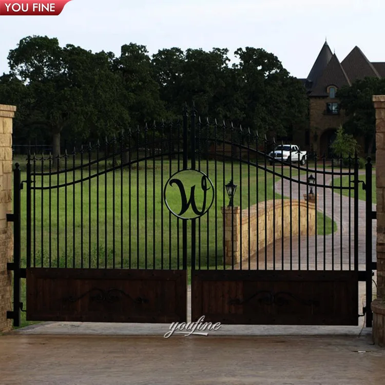 Outdoor Door Decoration Art Casting Iron Main Gate Designs for Sale
