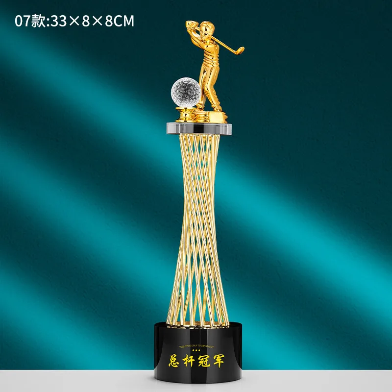 Guangzhou wholesale metal golf trophy custom award trophies with machines for Golf Competition Awards