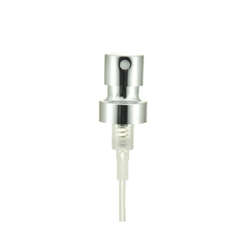 16.3mm Shiny silver perfume bottle cap with aluminum collar FEA15 aluminum fine mist sprayer crimp spray pump