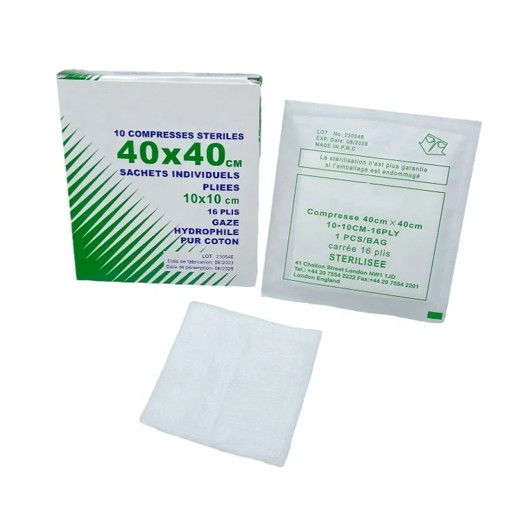 medical disposable sterile  compressed gauze pad 40x40