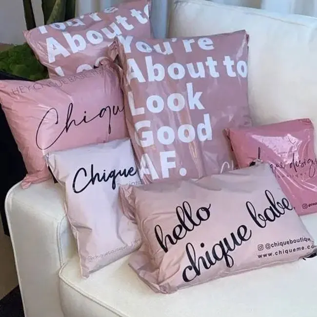 Custom Logo Branded Plastic Bio Degradable Poly Mailers Shipping Delivery Packaging Frosted Mailing Bags For Clothing Business