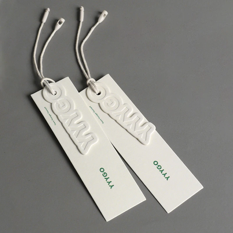 Luxury Custom Logo Green Recyclable Paper Hang Tags Business Printed Clothing Tags T-Shirts Jackets Bags Shoes Garment Labels