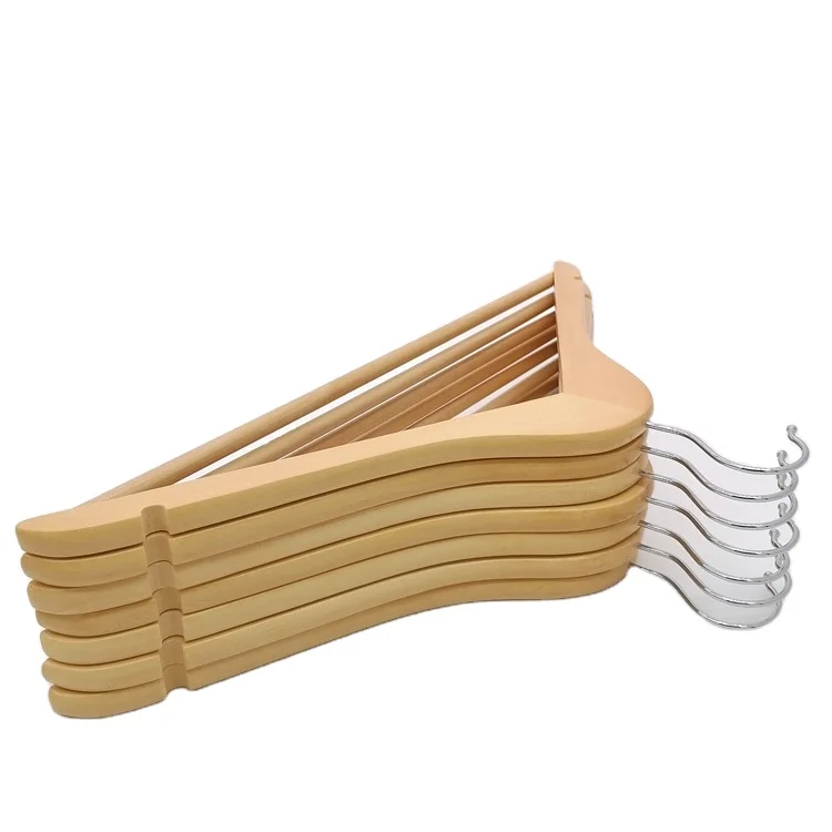 
Factory price custom logo wholesale modern cheap for suit clothes pants wooden hangers non-slip 100pcs 