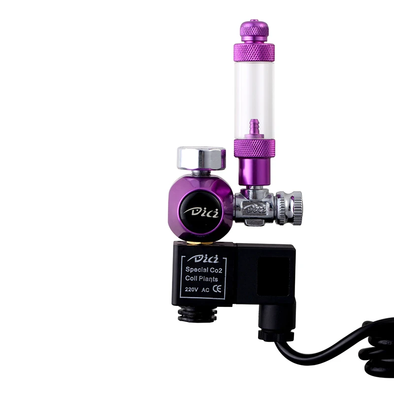 Precision Pressure Reducing Valve Air Regulator Co2 With Bubble Counter Single Table Aluminum For Aquarium