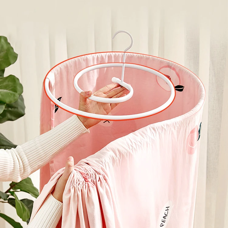 New hot selling PVC coating bed sheet quilt snail round rotating balcony spiral metal clothes hanger