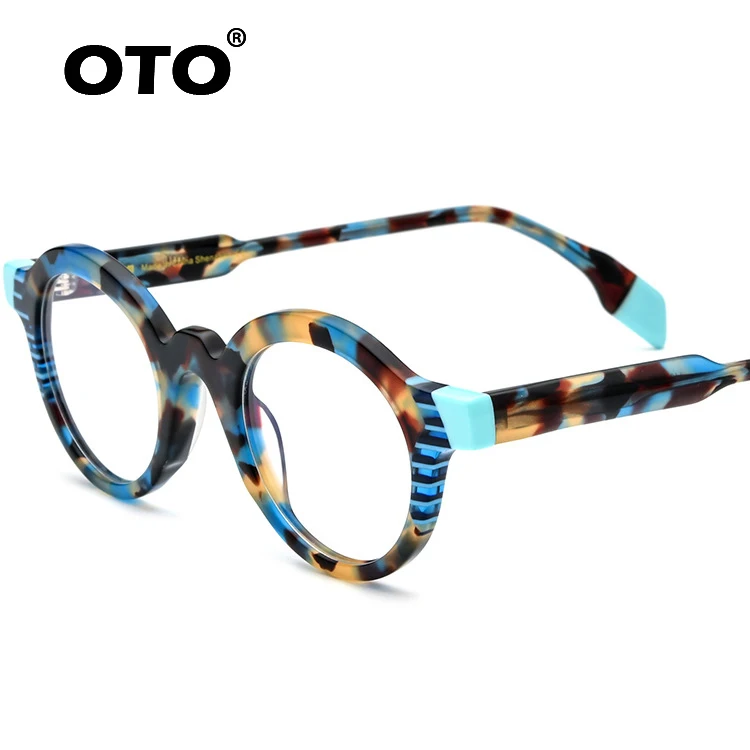 OTO wholesale round eyeglasses acetate optical frames 2022 fashion eye glass for women