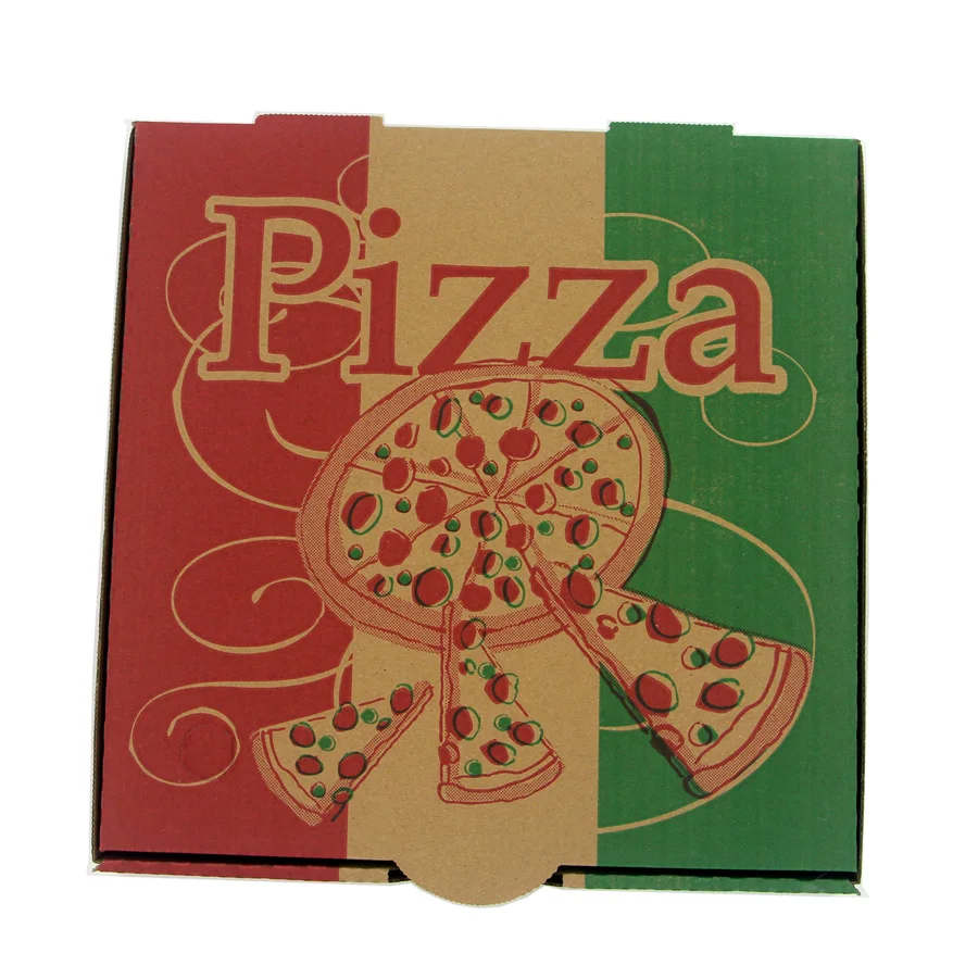 Eco friendly 9/11/13/15 inch take away pizza packaging box B flute Corrugated Pizza Boxes with logo