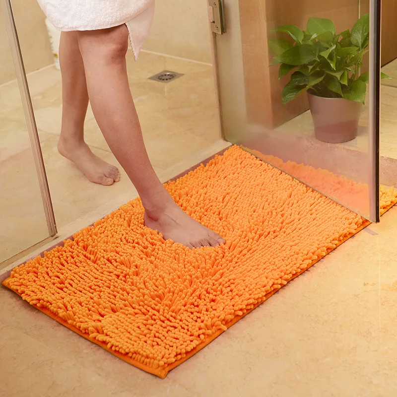 
Non Slip Shaggy Chenille Bath Mat for Bathroom Rug Microfiber Water Absorbent Bath mat 