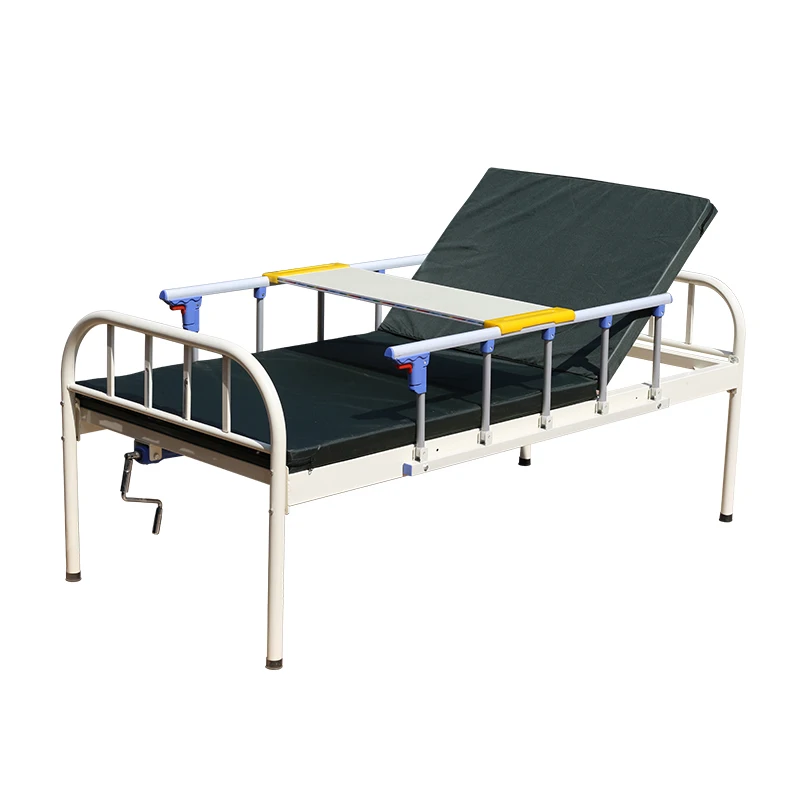 High Quality Simple Manual 2-Crank Adjustable Hospital Bed Metal Nursing Bed For Home Use Hospital Care Bed Bestseller