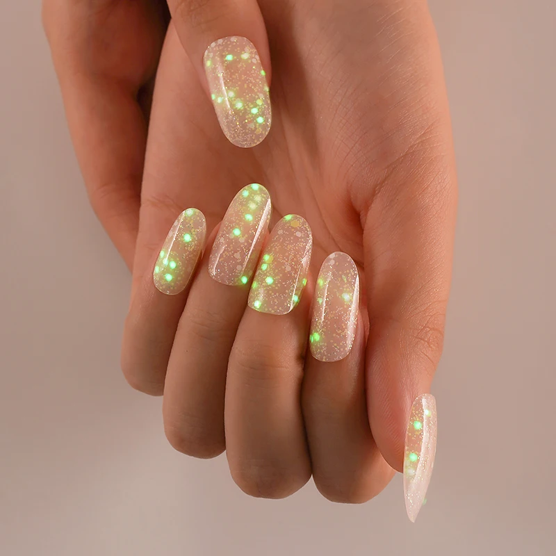 2024 Glow in the dark gel nail wraps new brand UV Gel Polish Nail Art Wraps