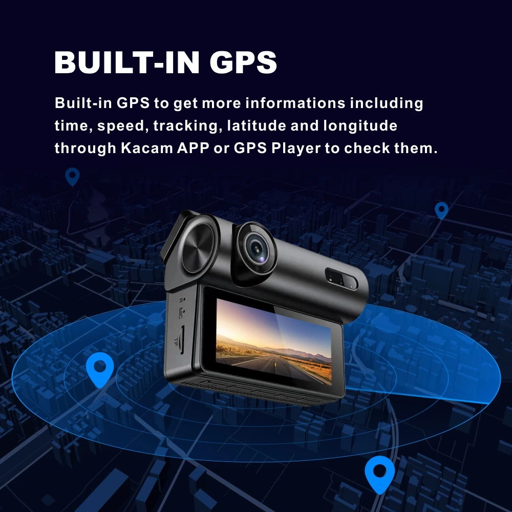Jarvis New Arrival 3.18  Inch IPS Cam 3 channels 3 Lens Camera Car Dash WiFi DVR with GPS Black Box Driving Recorder Video