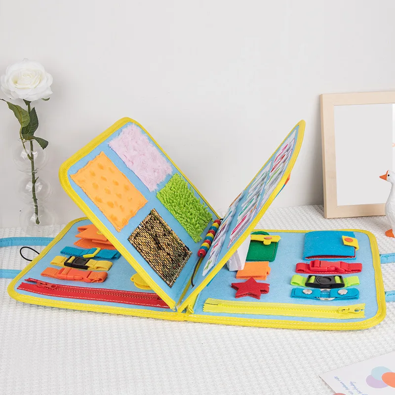 Montessori Toys Busy Board Sensory Activity Developing Board for Motor Skills Learning Board for Toddlers