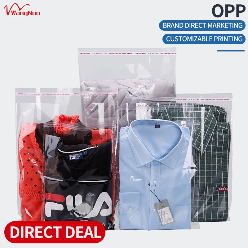 Clear Self Adhesive Strip Suffocation Warning Polybag Wholesale Opp Plastic T-shirt Bag Offset Printing Shoes & Clothing Wangnuo