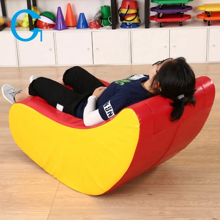 Customized Design Cheap Kids Soft Play Education Leather Sectional Sofa Red and Yellow Color Kids Soft Play