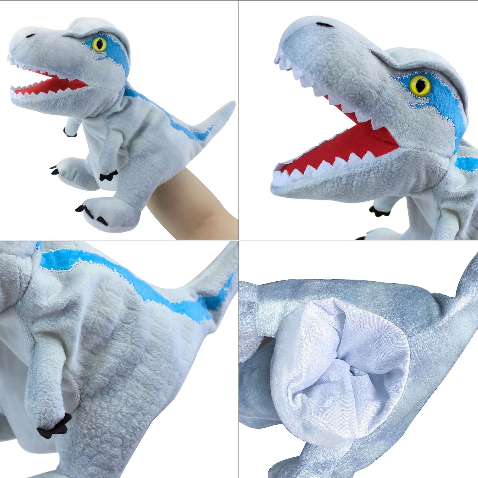 Finger doll can open mouth plush Tyrannosaurus Triceratops cross-border dinosaur hand puppet