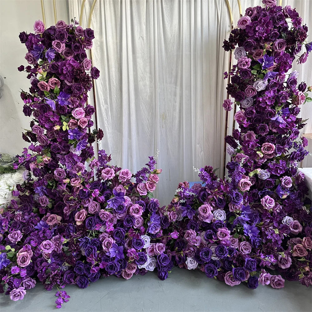 IFG wholesale 2m floral runners artificial deep purple flower garland for wedding