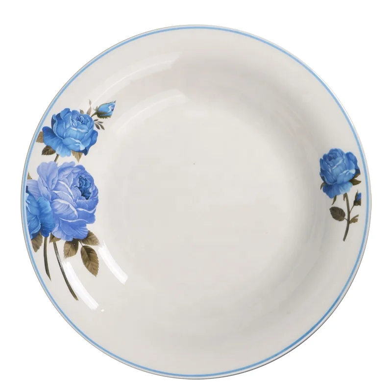 Wholesale decals and pad printing custom patterns ceramic dishes & plates porcelain soup plates 9 soup plate