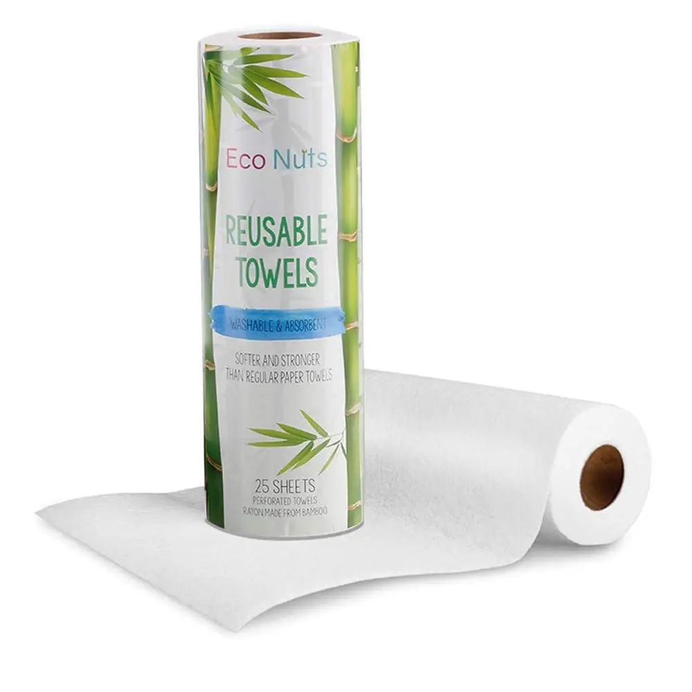 Wholesale 100%Biodegradable Reusable Lazy Rag Bamboo Towels Kitchen Dish Cloth Paper Towel Roll ECO Cleaning Cloth