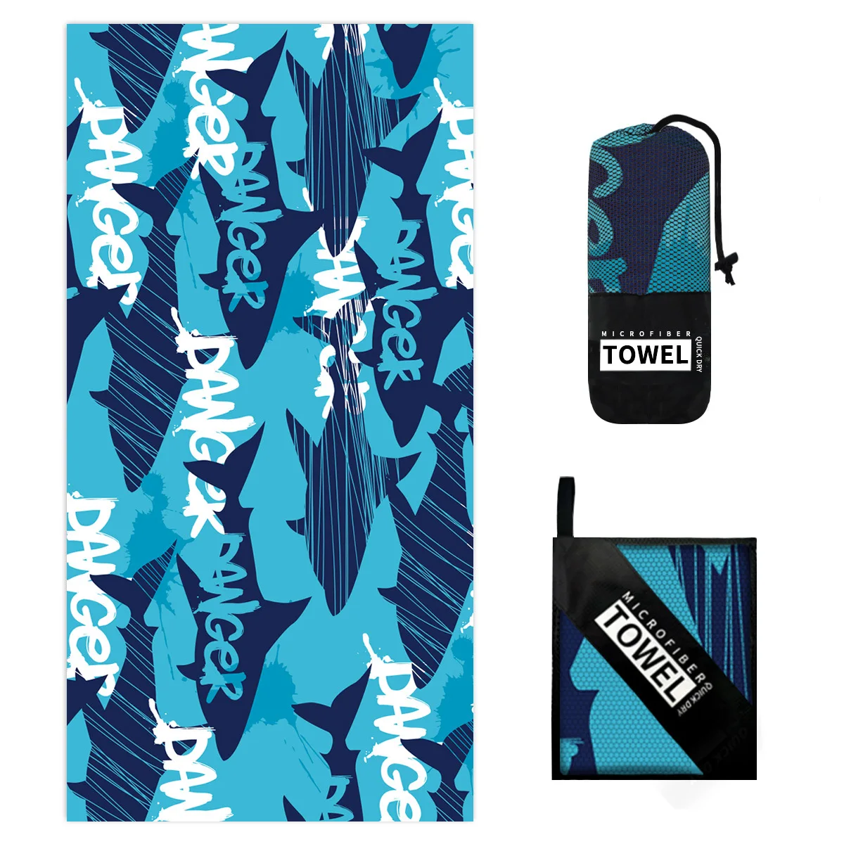 Thick Terry Microfiber Sand Free Microfiber Beach Towel Quick Dry Towel Beach Towel Custom With Mesh Bag Package