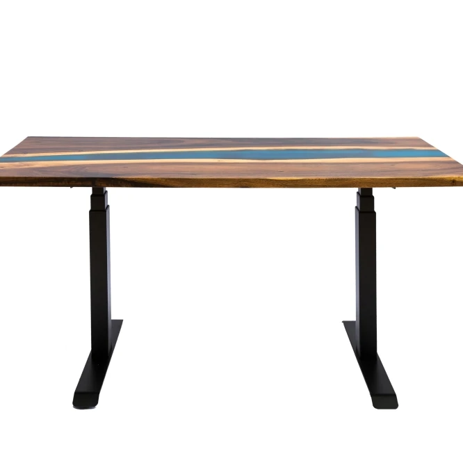 Solid Walnut Wood Resin River Beach Home Use Dining Table Top slab 30x48inch