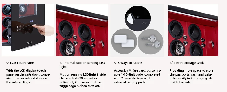 Home digital custom jewelry luxury cabinet boxes watchmaker watch winderl