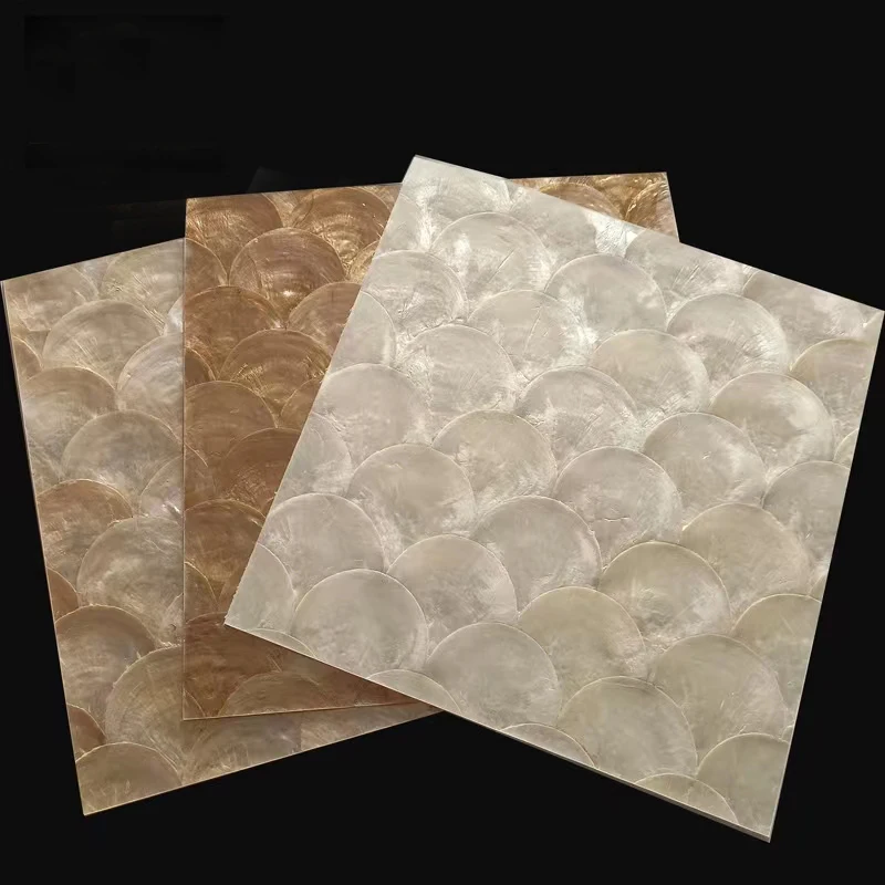 Gold Yellow Mother Of Pearl Sea Shell Mosaic Tile For Kitchen Backsplash