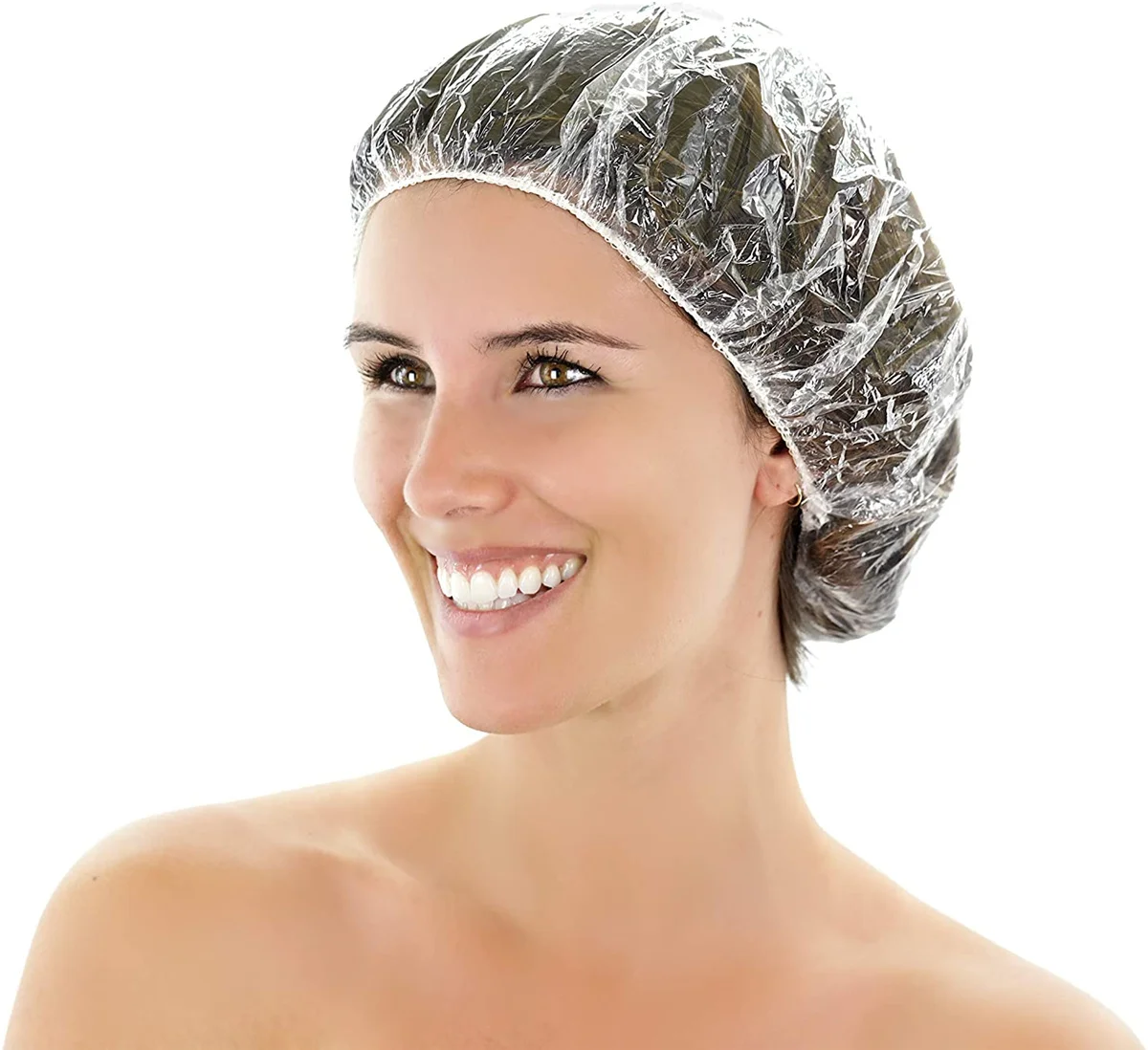 Adults Cheap Salon Hair Dry Processing Cap Custom PE Plastic Transparent Hair Cover Bathing Disposable Shower Caps