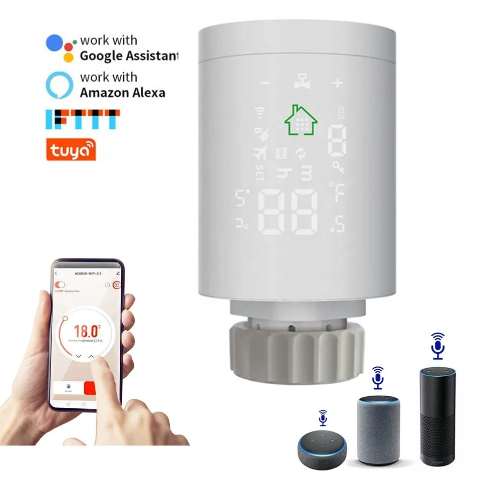 radiator valve thermostatic thermostat digital smart zigbee wifi trv valve radiator