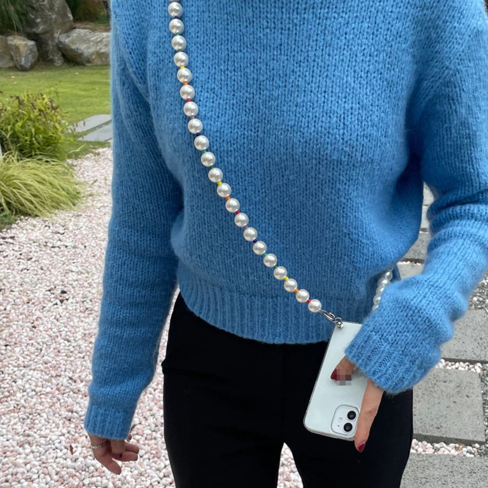 DAIHE Ins Acrylic Beads Anti-lost Hand-held Phone Strap Charm Lanyard Mobile Phone Chain