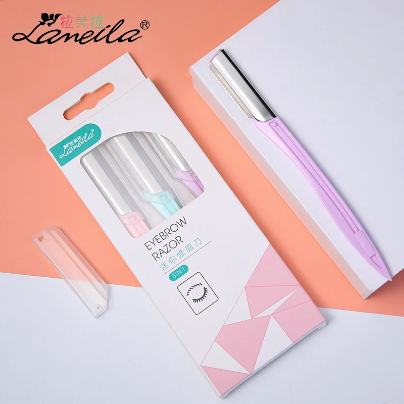 3pcs/Set Ladies Eyebrow Hair Remover Trimmer Set Custom Logo Eyebrow Razor And Facial Razor Shaper A0371