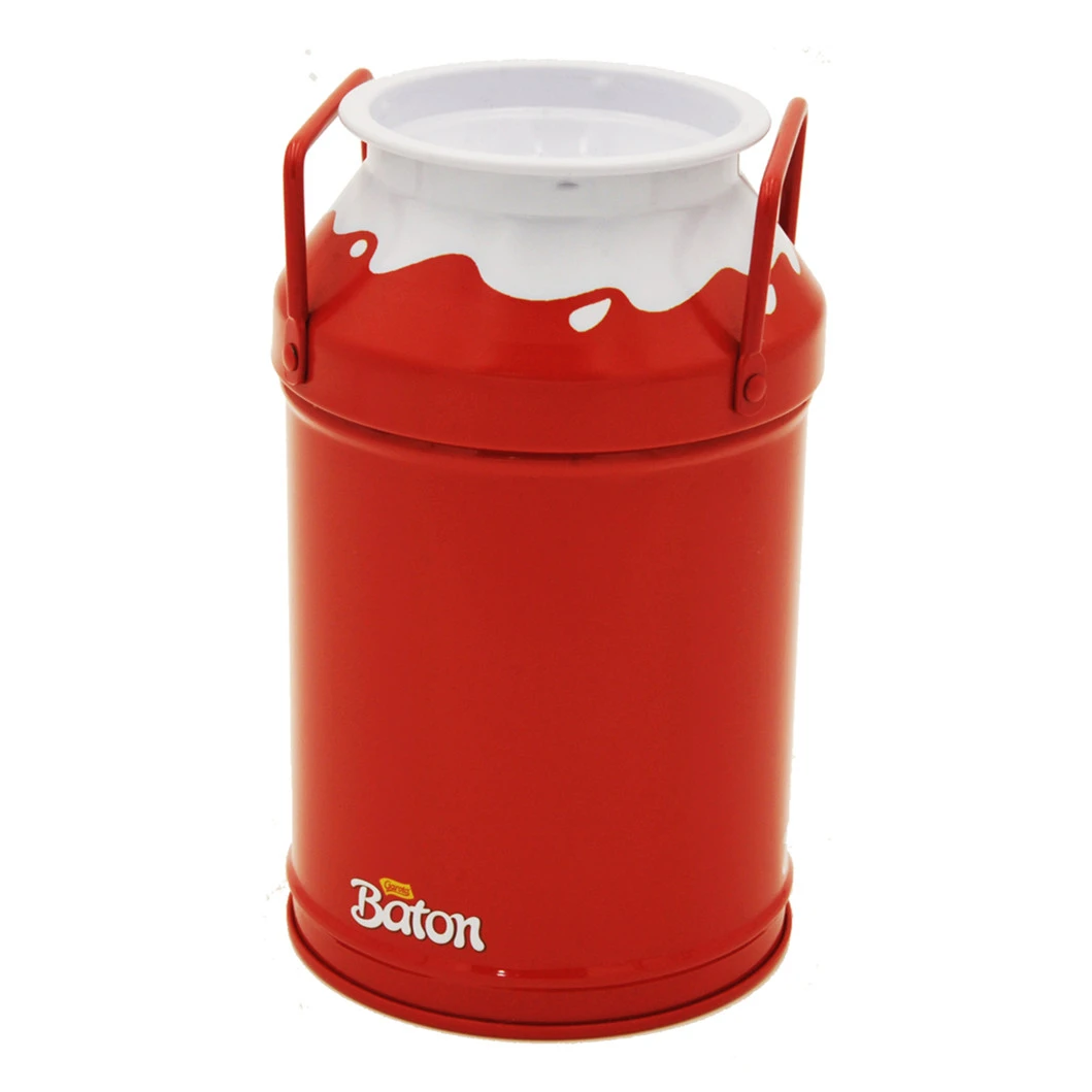 Custom Design Metal Milk Bottled Shaped Tin Bucket for Biscuits Cookies Decoration Gift Packaging Tin