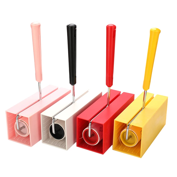 Extended Handle Tearing Detachable Floor Sticky Roller With Dust Cover Reusable Hair Removal Roller