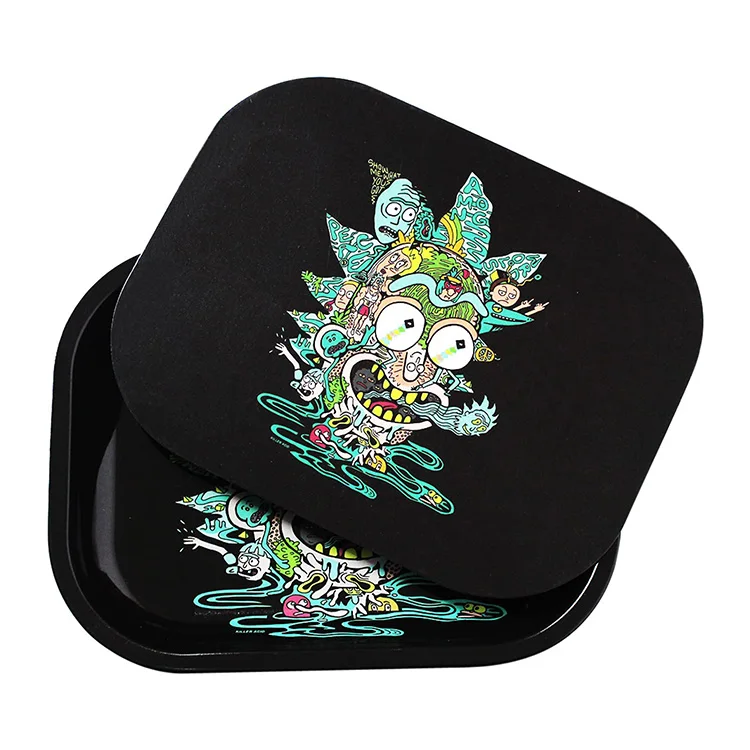 Оптовая продажа, необработанный портативный металлический магнитный поднос с магнитной крышкой