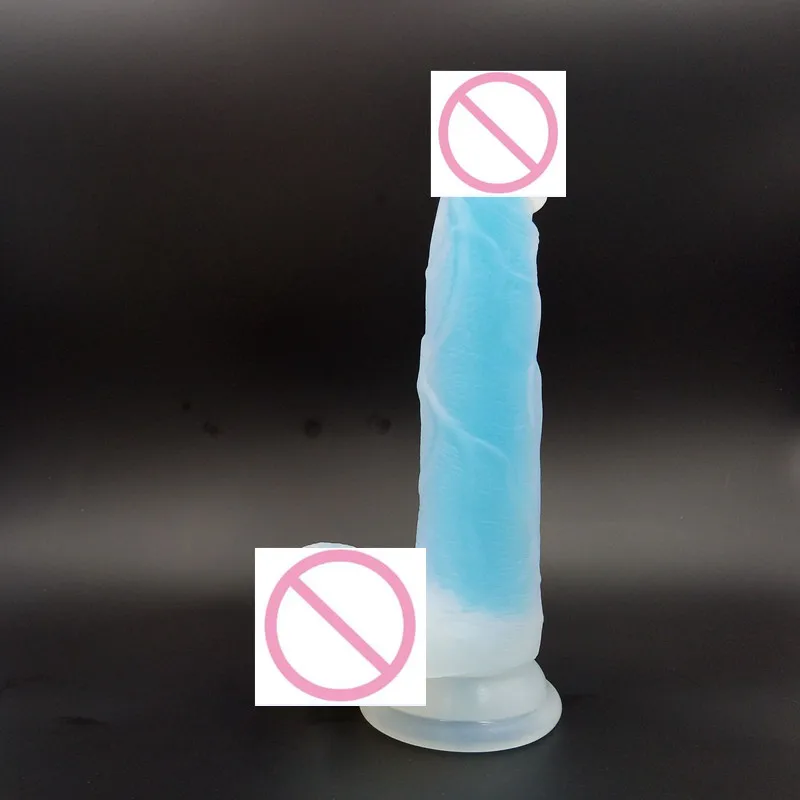 Fluorescence liquid double hardness simulation medical grade silicone dildos for women female girls
