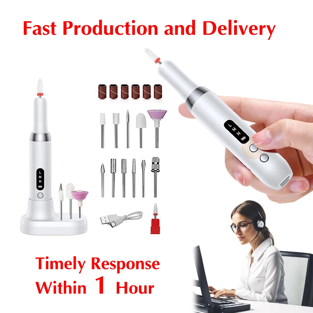 35000RPM Cordless Nail Drill Pen Machine Nail Cuticle E File Machine Portable Adjustable Nail Drill Polisher Salon Home Use
