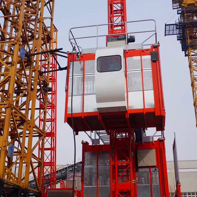 Строительная клетка, подъемник с одной клеткой, подъемник, строительный подъемник