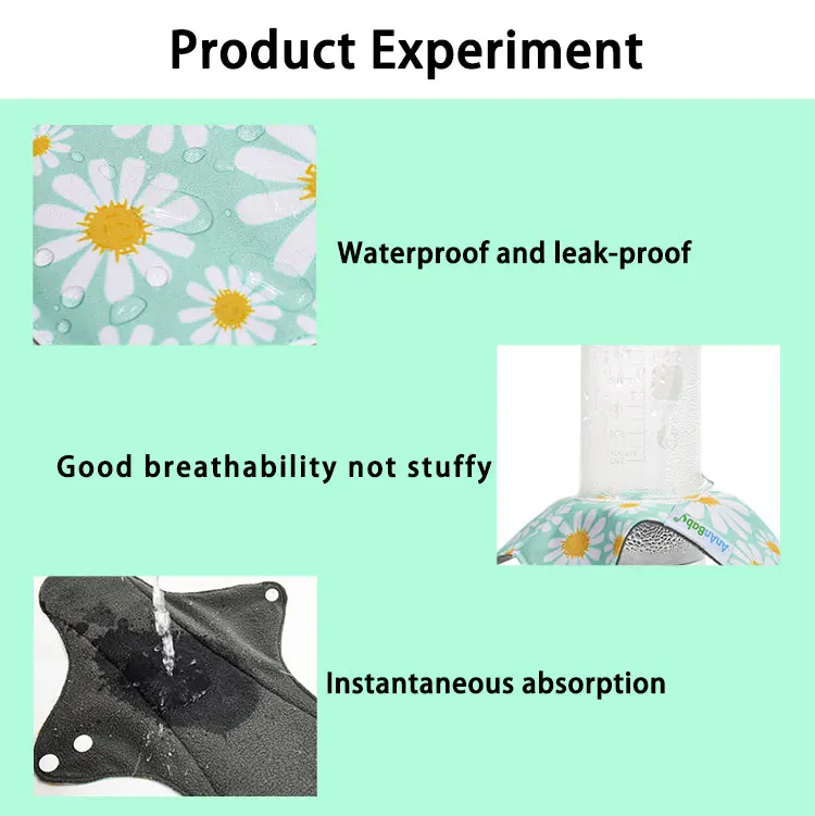 Ananbaby OEM Washable Bamboo Charcoal Menstrual pads Reusable Sanitary Pads for women menstrual