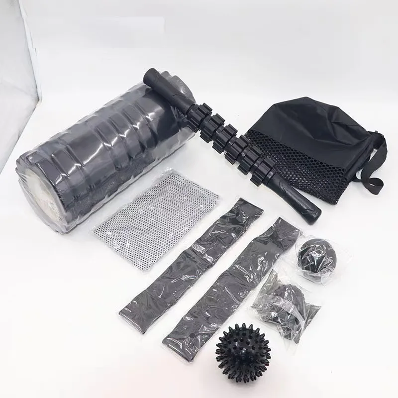LHSPT Foam roller muscle shaft bar resistance band yoga set yoga foam roller six-piece set