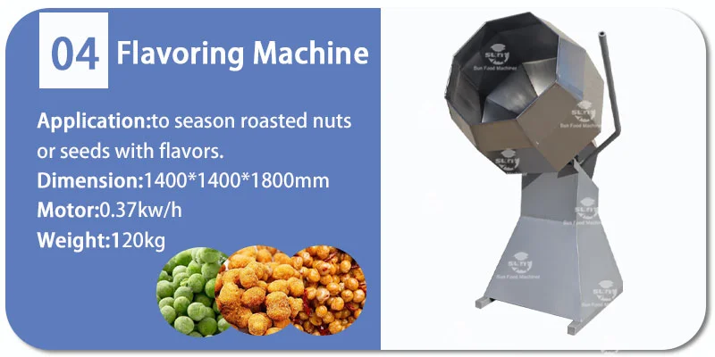 Famous brand coating nut with sugar or flour equipment nut snack flavoring machine peanut coating and seasoning production line