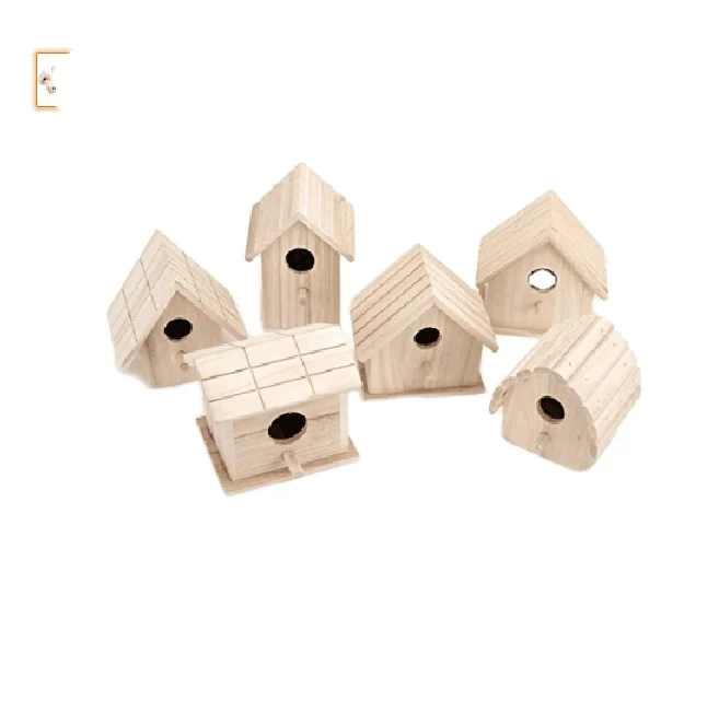 Wholesale unfinished new design wooden bird cages wooden bird house wooden bird nest