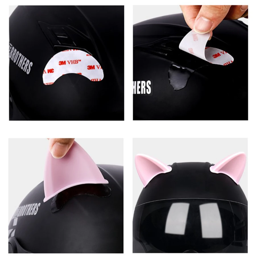 Creative Cute 63*60mm Motorcycle Bike Helmet Car Cat Ear Type Decoration Horn